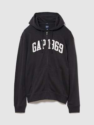 フレンチテリー リラックスフィット GAP1969ロゴ  ジップアップパーカー