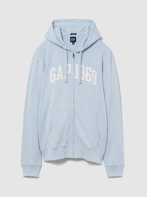 フレンチテリー リラックスフィット GAP1969ロゴ  ジップアップパーカー