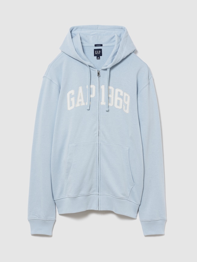 フレンチテリー リラックスフィット GAP1969ロゴ  ジップアップパーカー-0