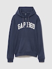 フレンチテリー リラックスフィット GAP1969ロゴ  ジップアップパーカー-0
