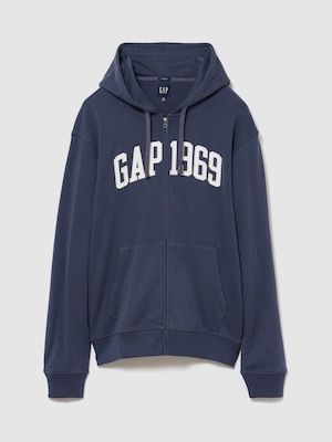 フレンチテリー リラックスフィット GAP1969ロゴ  ジップアップパーカー