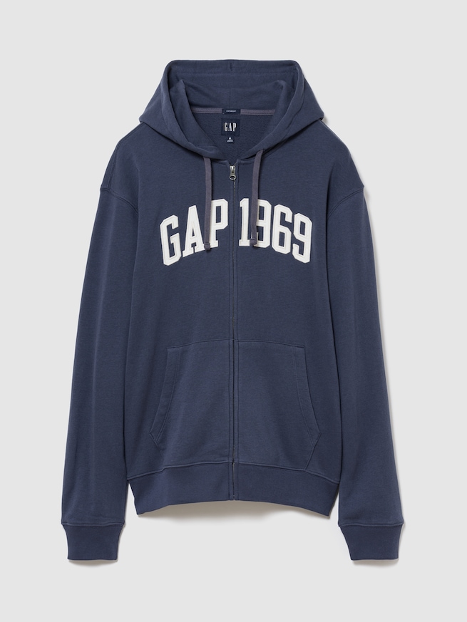 フレンチテリー リラックスフィット GAP1969ロゴ  ジップアップパーカー-0