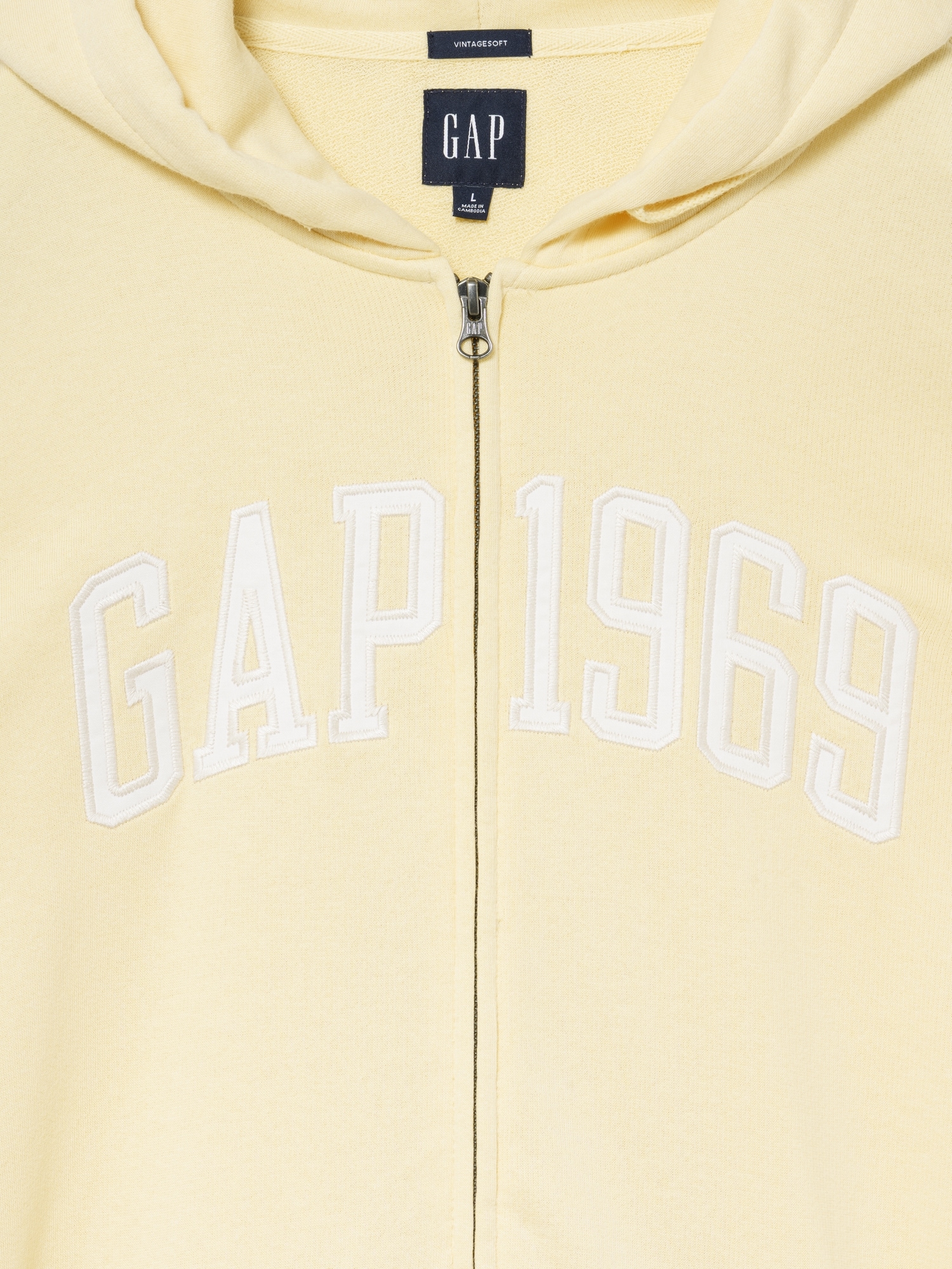 フレンチテリー リラックスフィット GAP1969ロゴ  ジップアップパーカー-3