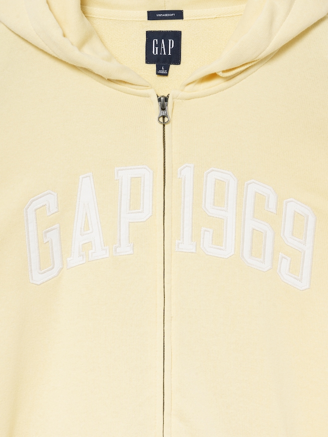 フレンチテリー リラックスフィット GAP1969ロゴ  ジップアップパーカー-1