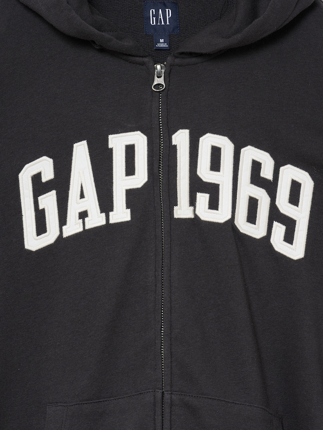 フレンチテリー リラックスフィット GAP1969ロゴ  ジップアップパーカー-1