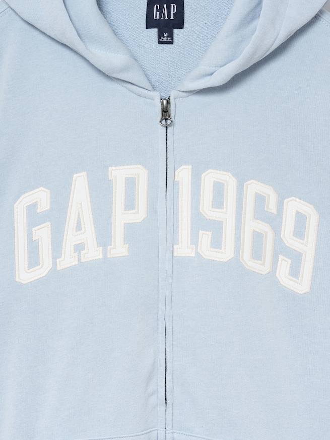 フレンチテリー リラックスフィット GAP1969ロゴ  ジップアップパーカー-1