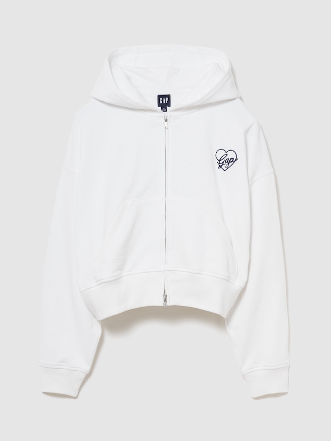 フレンチテリー オーバーサイズ GAPハートロゴ ジップアップパーカー-0