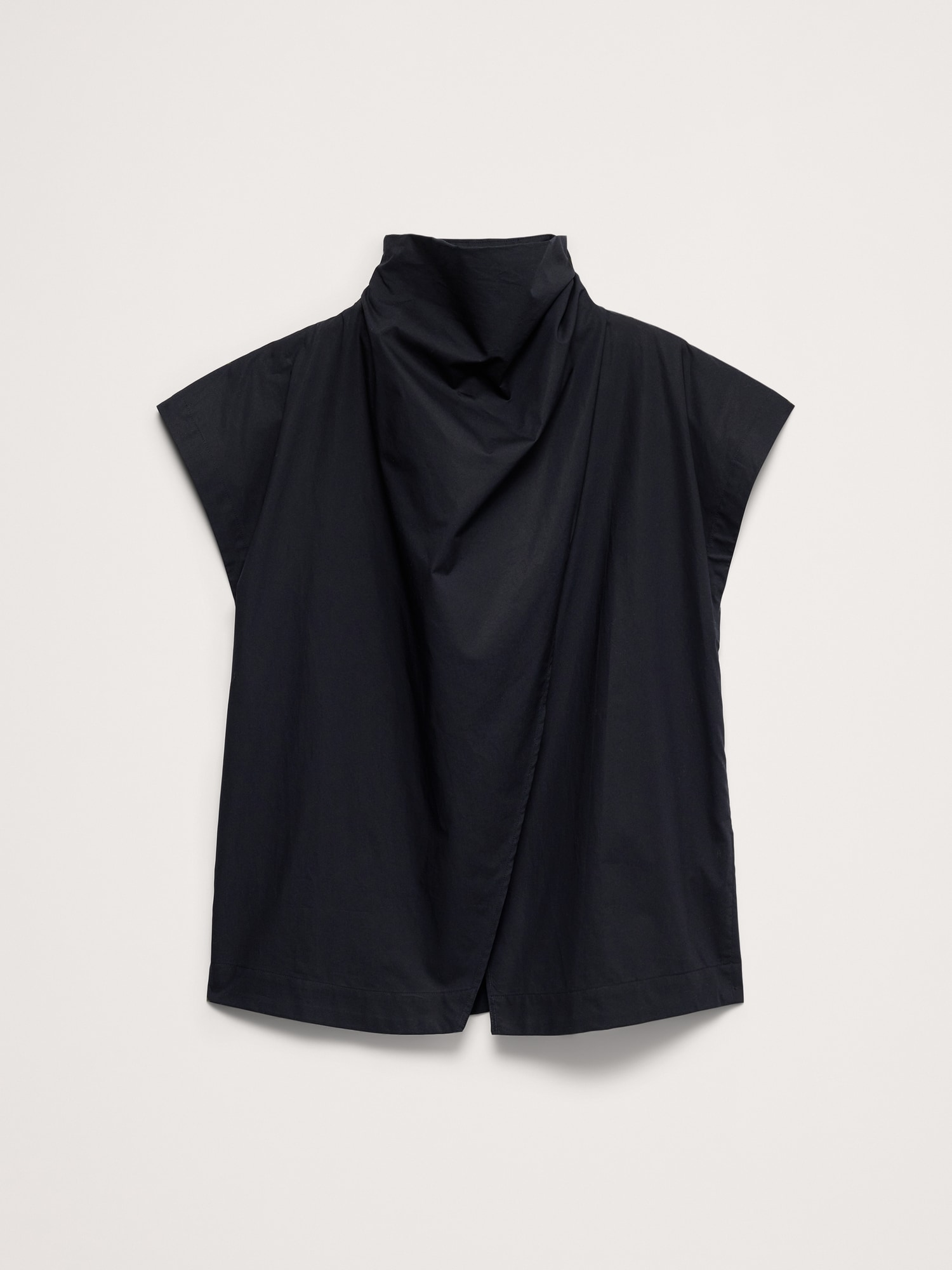 Cotton Poplin Cowl Neck Tunic