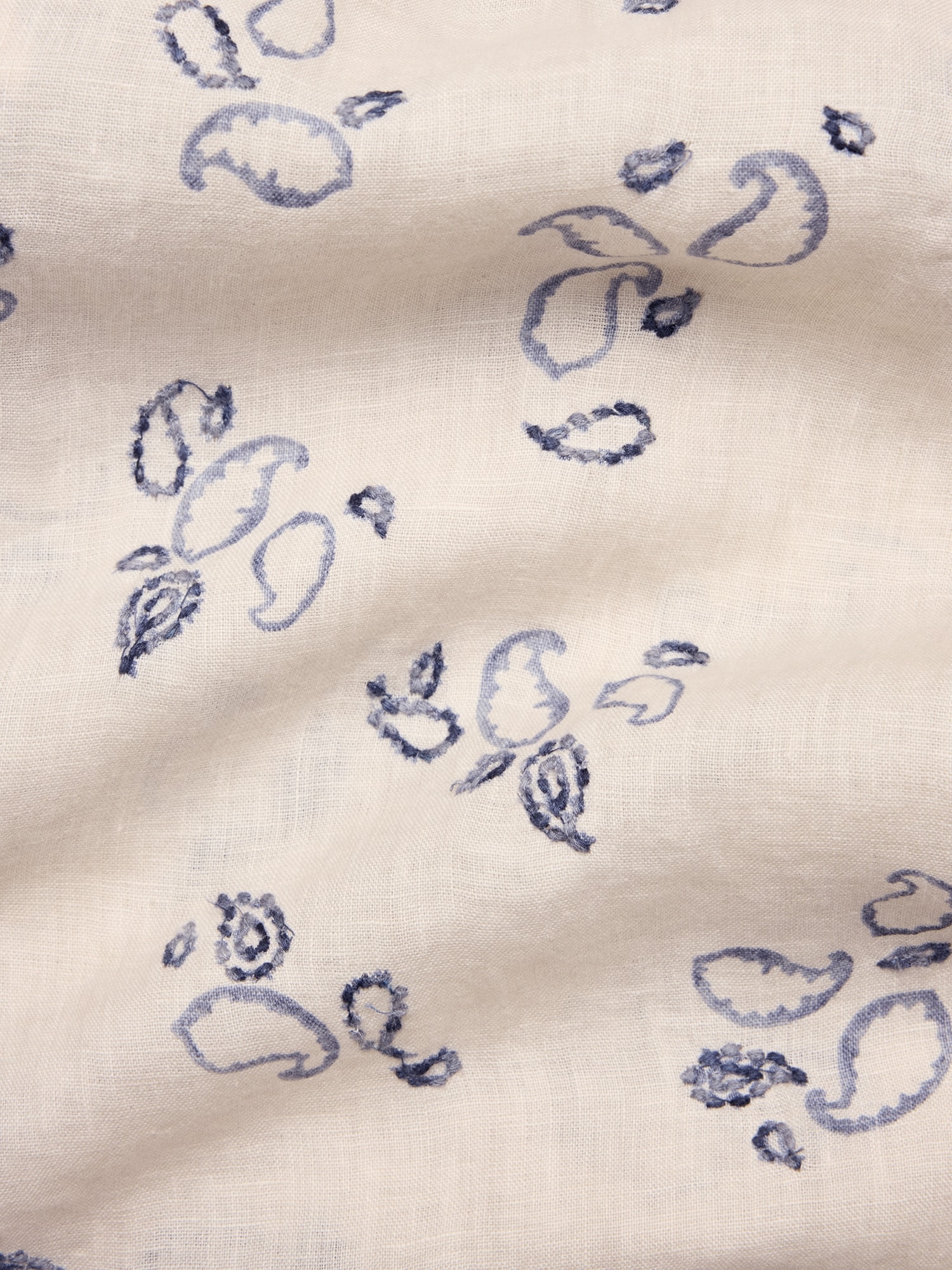 Standard-Fit Embroidered Linen Resort Shirt