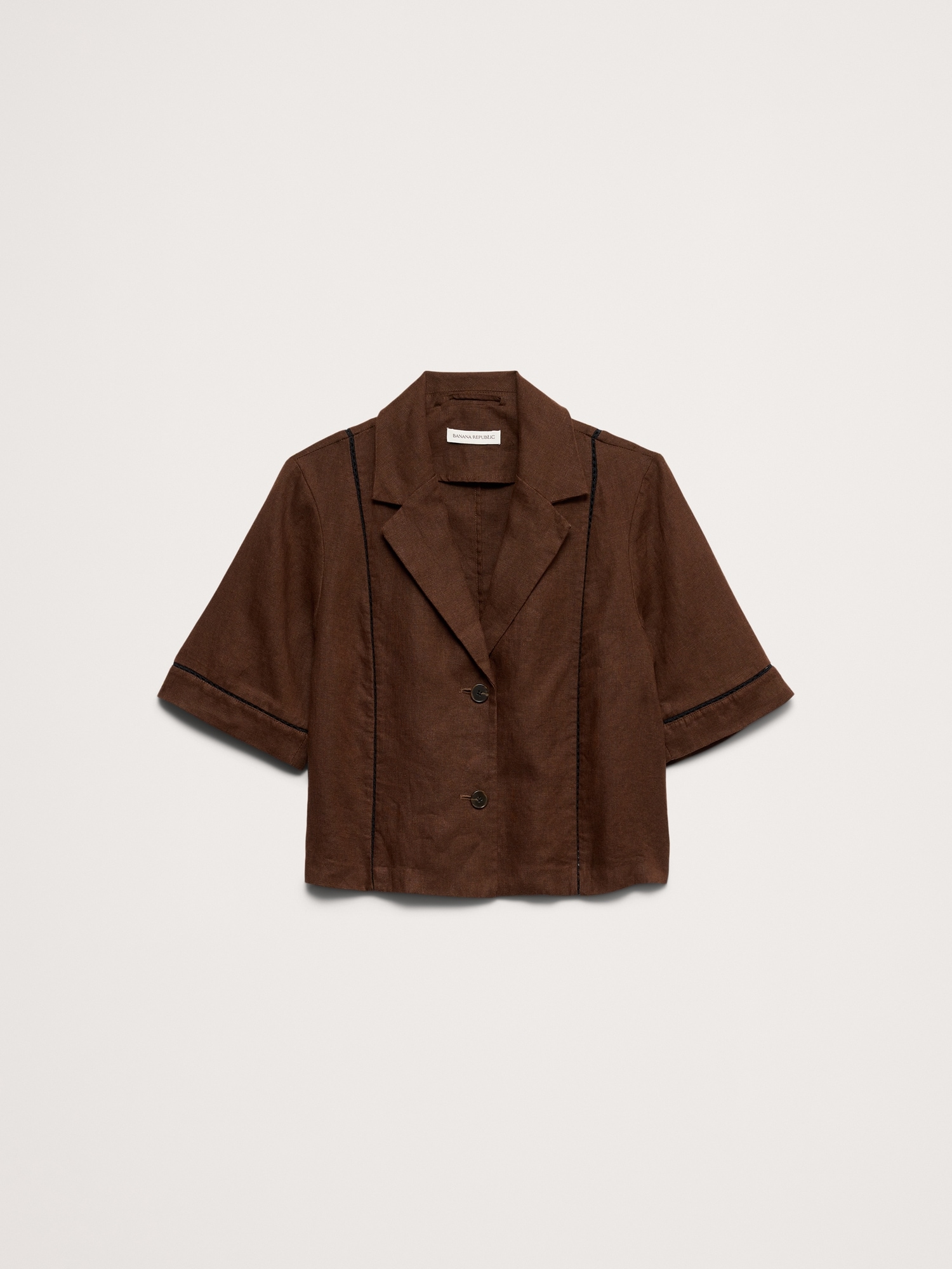 リネン ショートスリーブ ブレザートップス-4