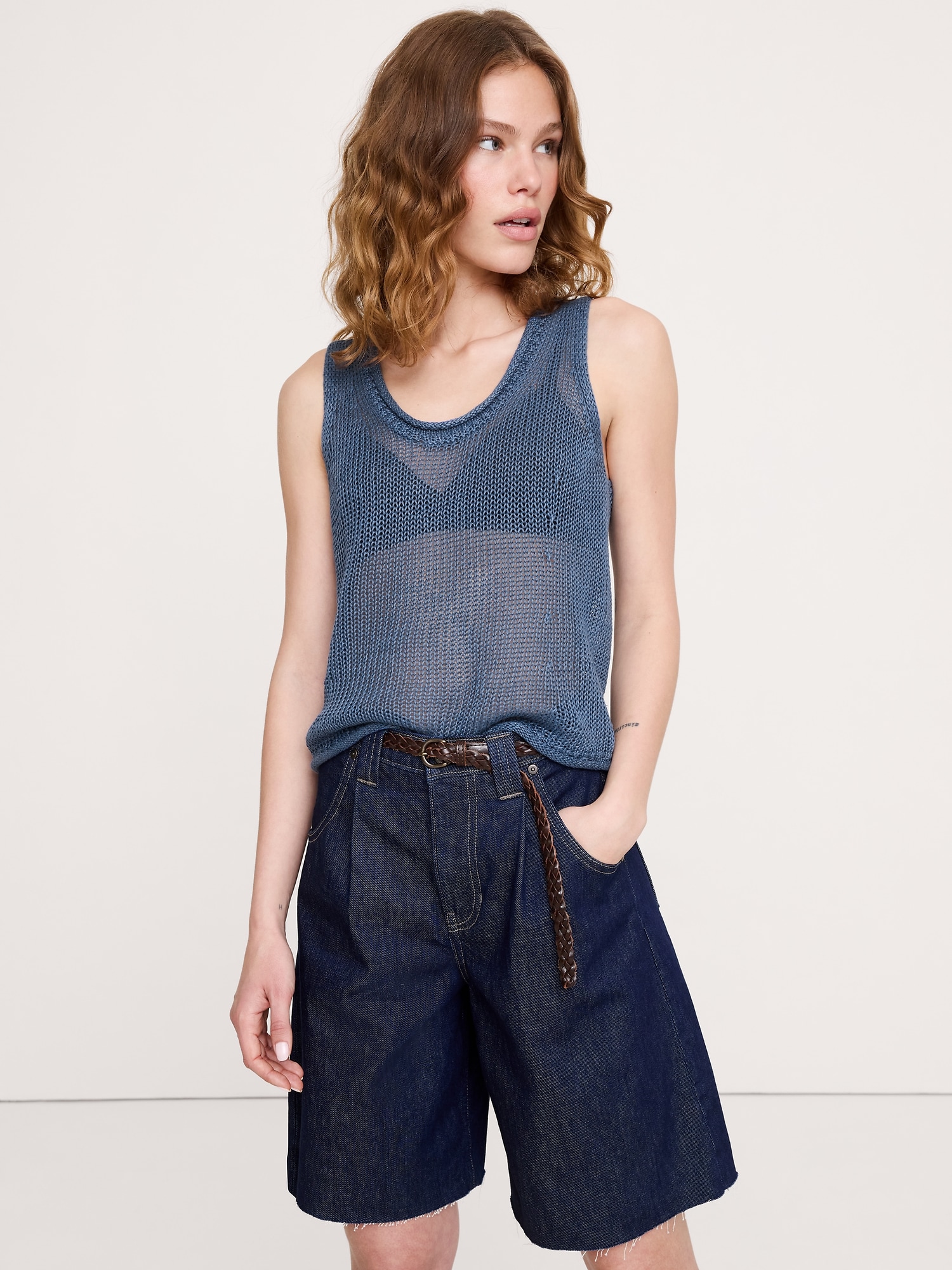 CAMISOLE EN TRICOT DE LIN CLASSIQUE