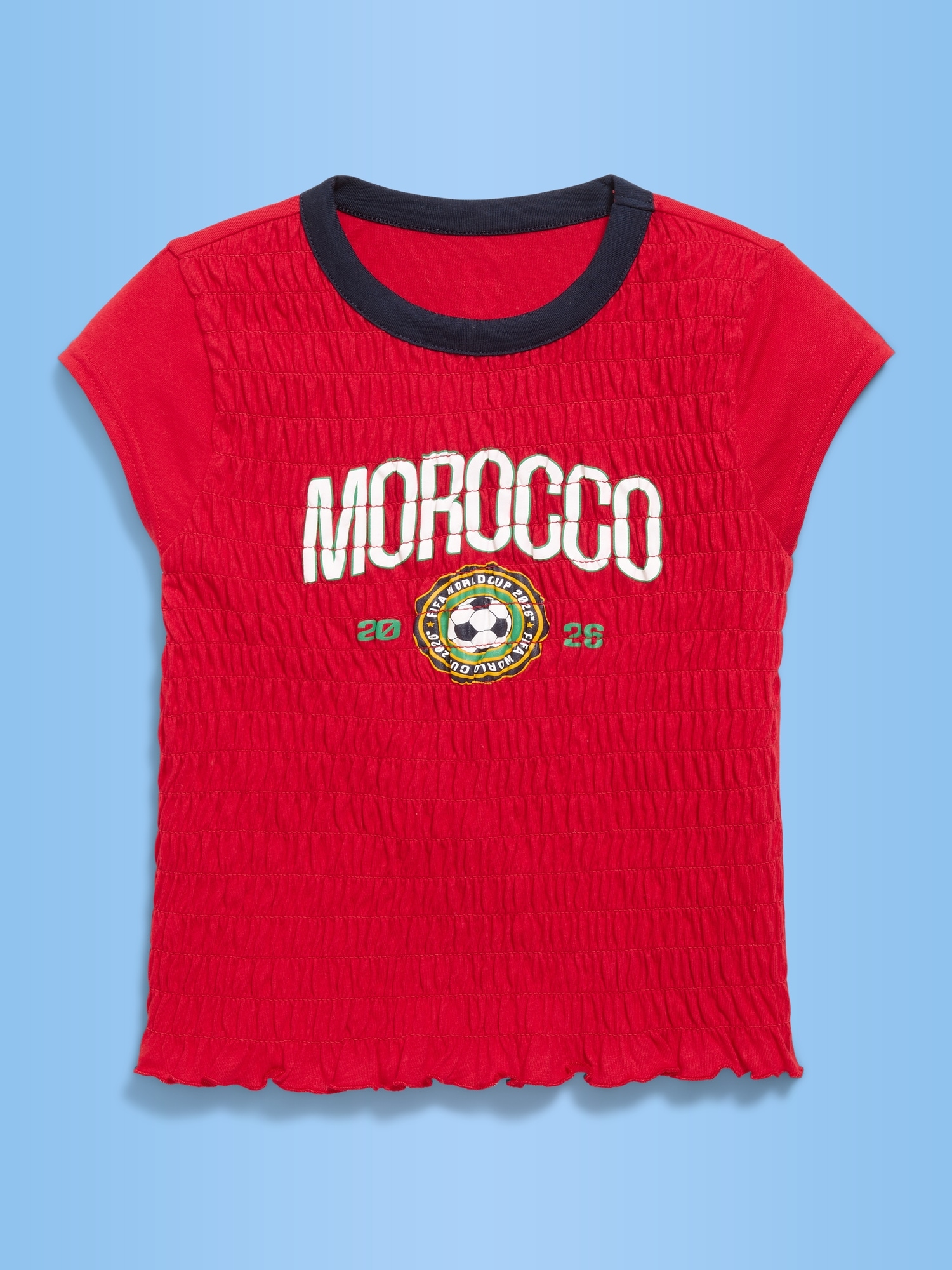 FIFA World Cup 26™ Morocco Smocked Graphic T-Shirt for Girls