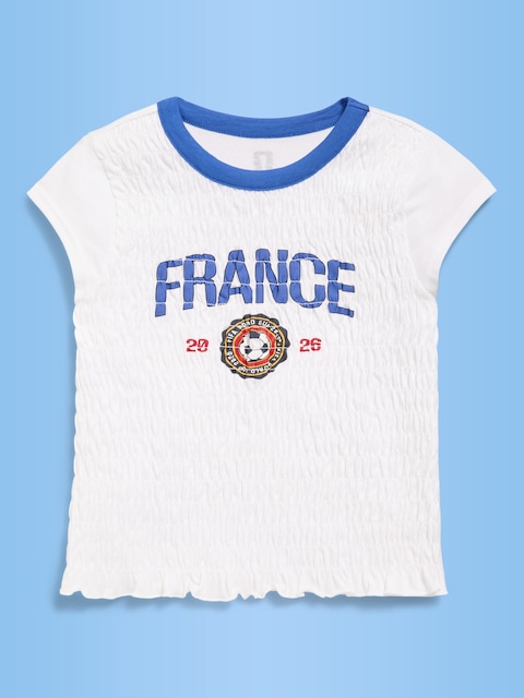 T-SHIRT SMOCKÉ À IMPRIMÉ DE LA COUPE DU MONDE DE LA FIFA 26™, FRANCE POUR FILLE