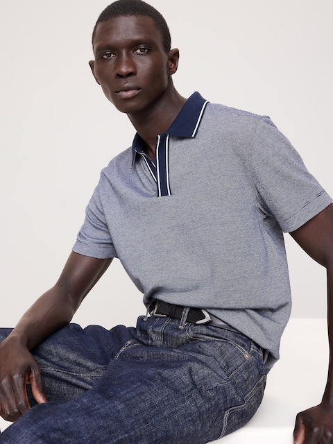 HAUT LUXUEUX À COL POLO TRICOTEUSE