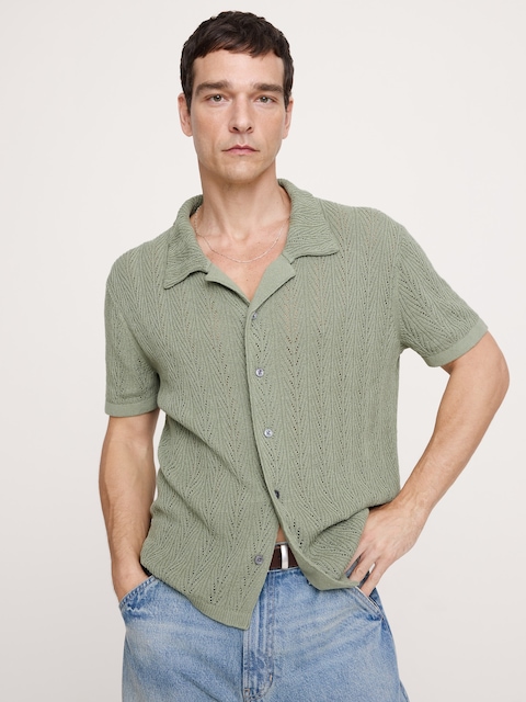 CARDIGAN À COL POLO TEXTURÉ