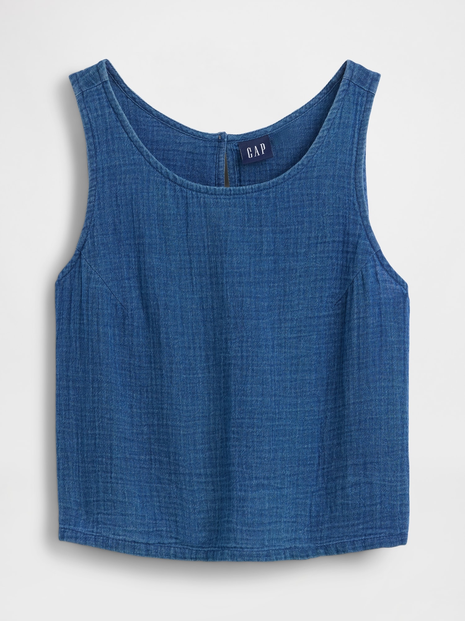 Cotton Gauze Denim Shell Tank Top