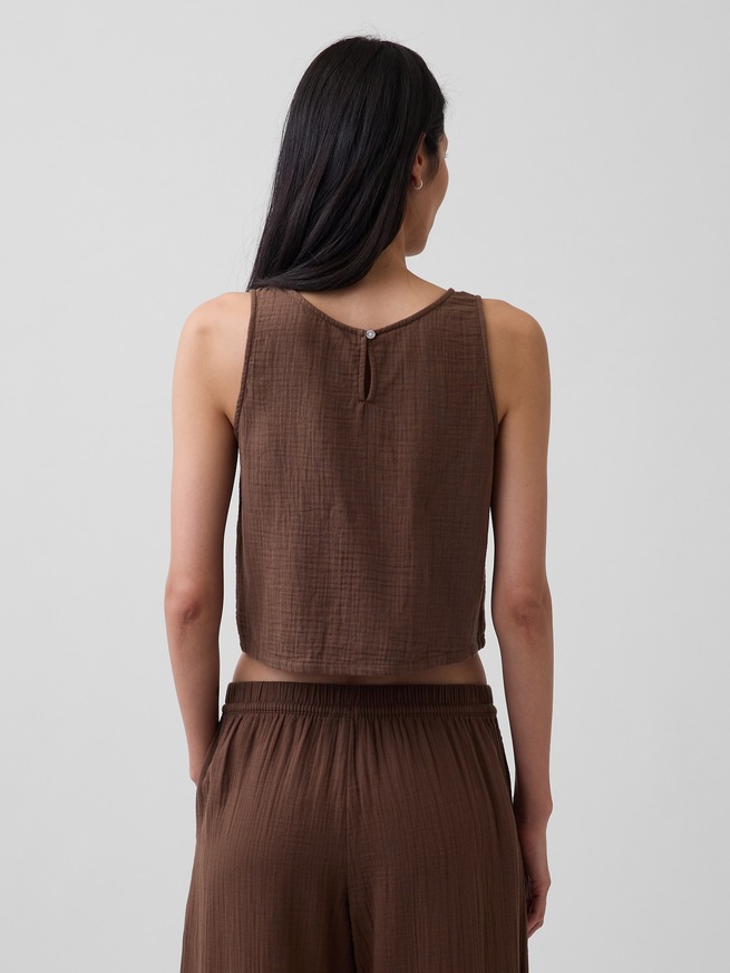 コットンガーゼ レーサー シェルタンクトップ-2