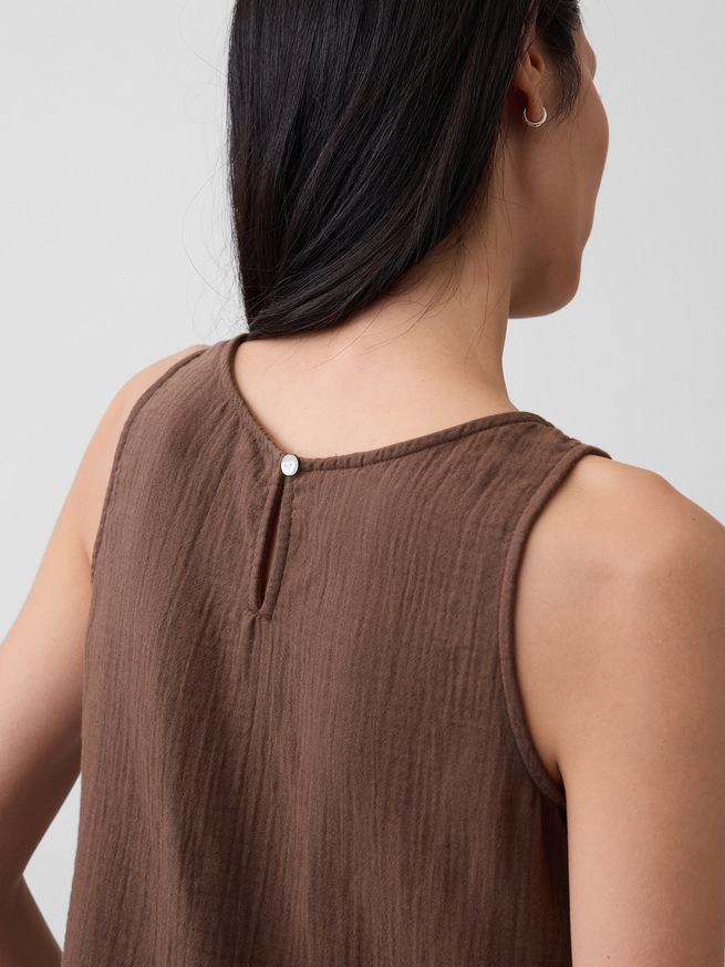 コットンガーゼ レーサー シェルタンクトップ-3