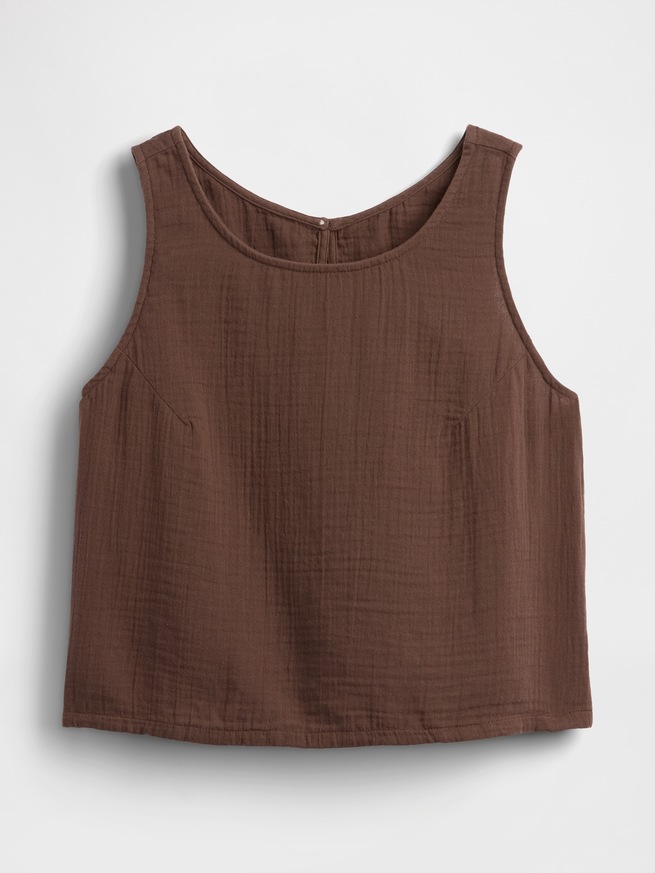 コットンガーゼ レーサー シェルタンクトップ-5