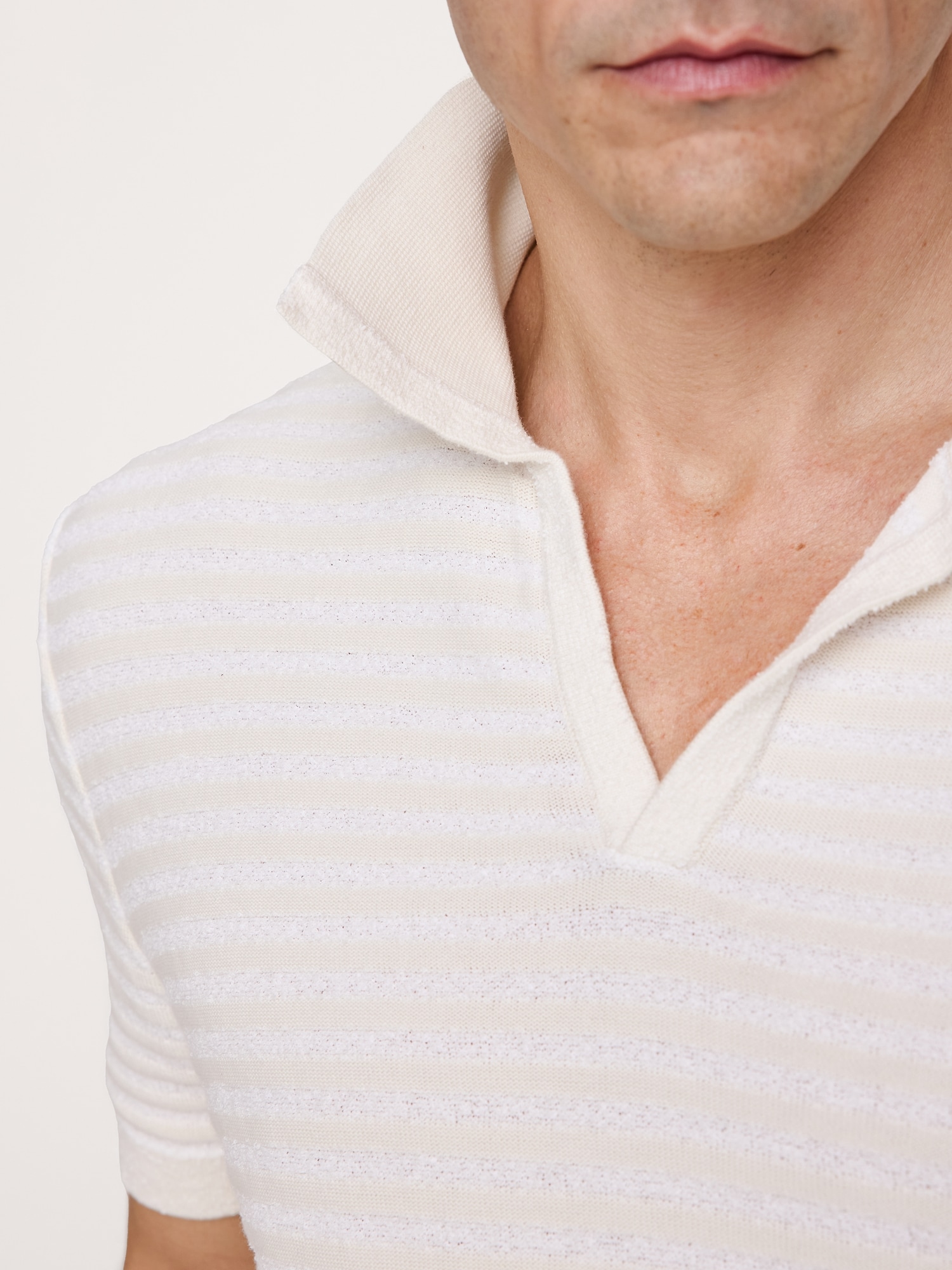 Texture Stripe Sweater Polo