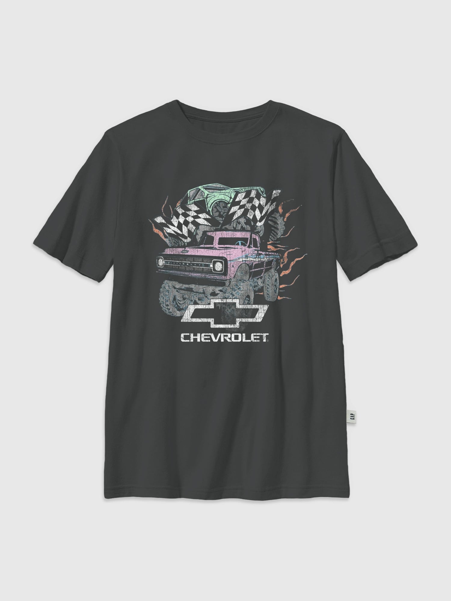 Kids General Motors Pastel Trucks Oversized Graphic T-Shirt