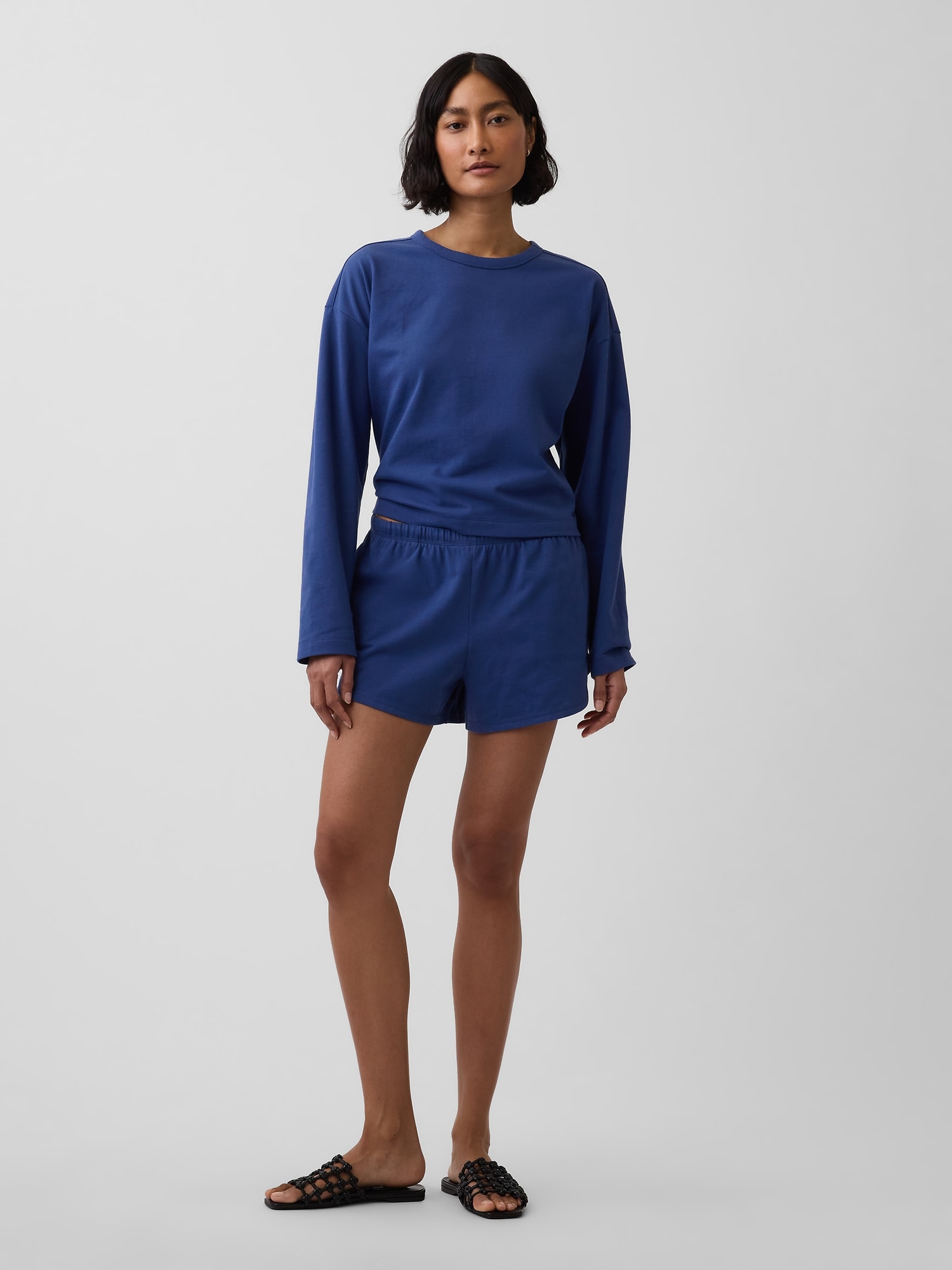 SHORTS À OURLET ARRONDI FENDU, 7,5 CM