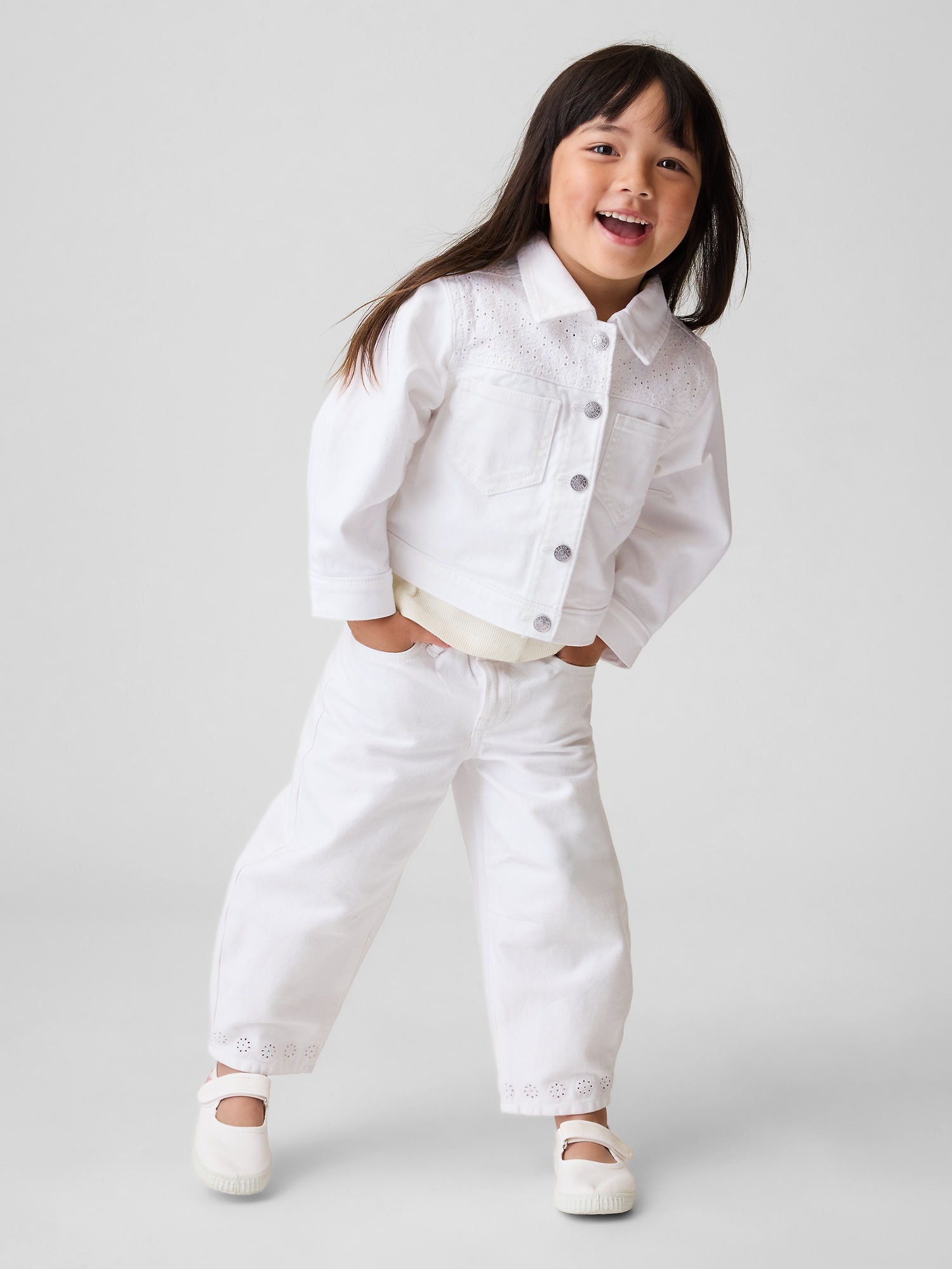 Baby & Toddler Eyelet-Hem Horseshoe Jeans