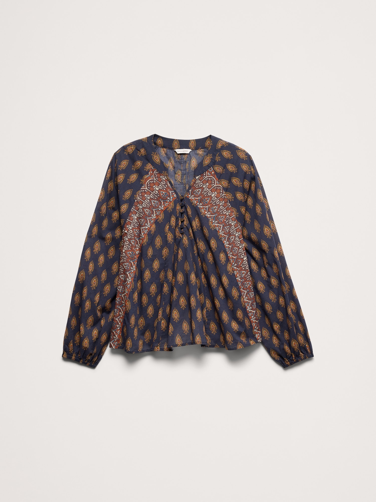 軽量コットン スプリットネックトップ-3