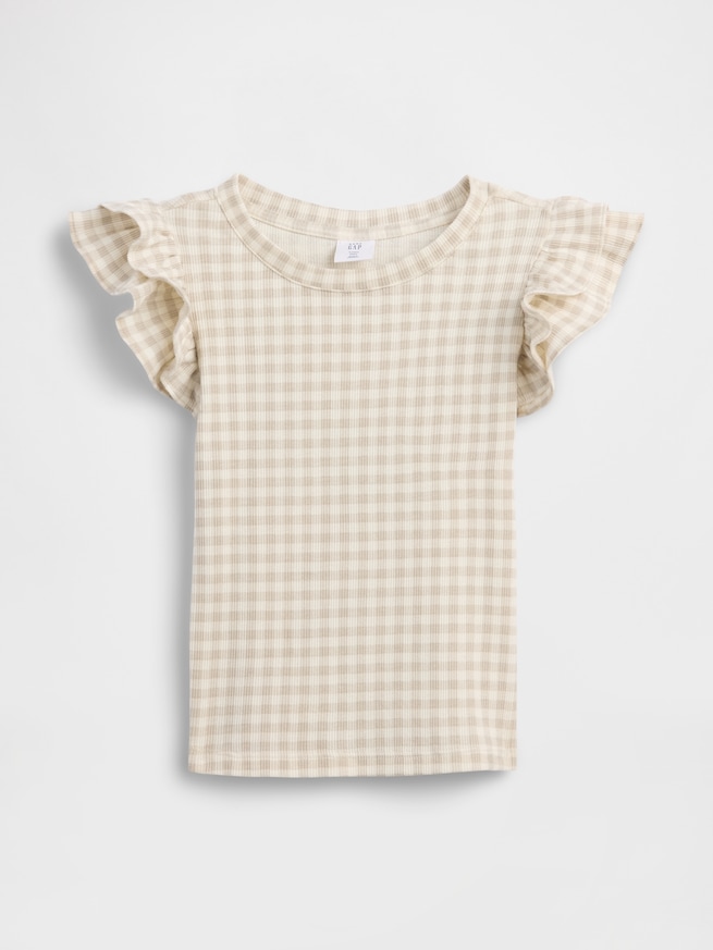 babyGap リブ フラッタースリーブTシャツ-0