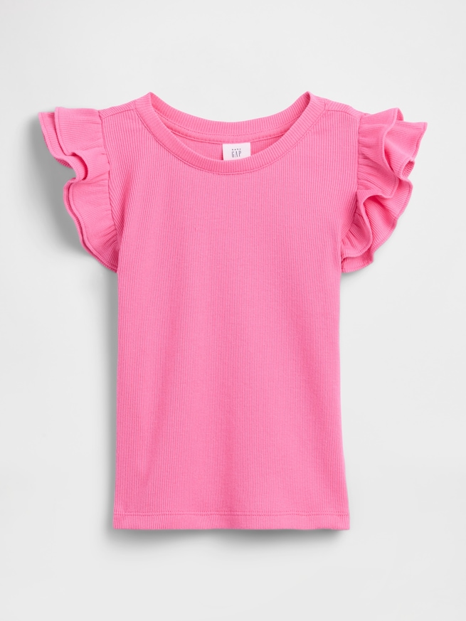 babyGap リブ フラッタースリーブTシャツ-0