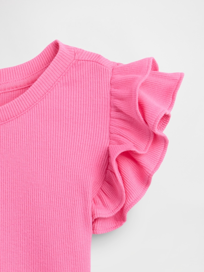 babyGap リブ フラッタースリーブTシャツ-2