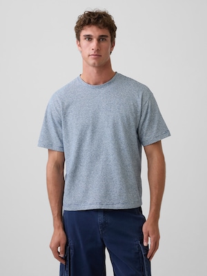 コットンリネン オーバーサイズ クロップドTシャツ