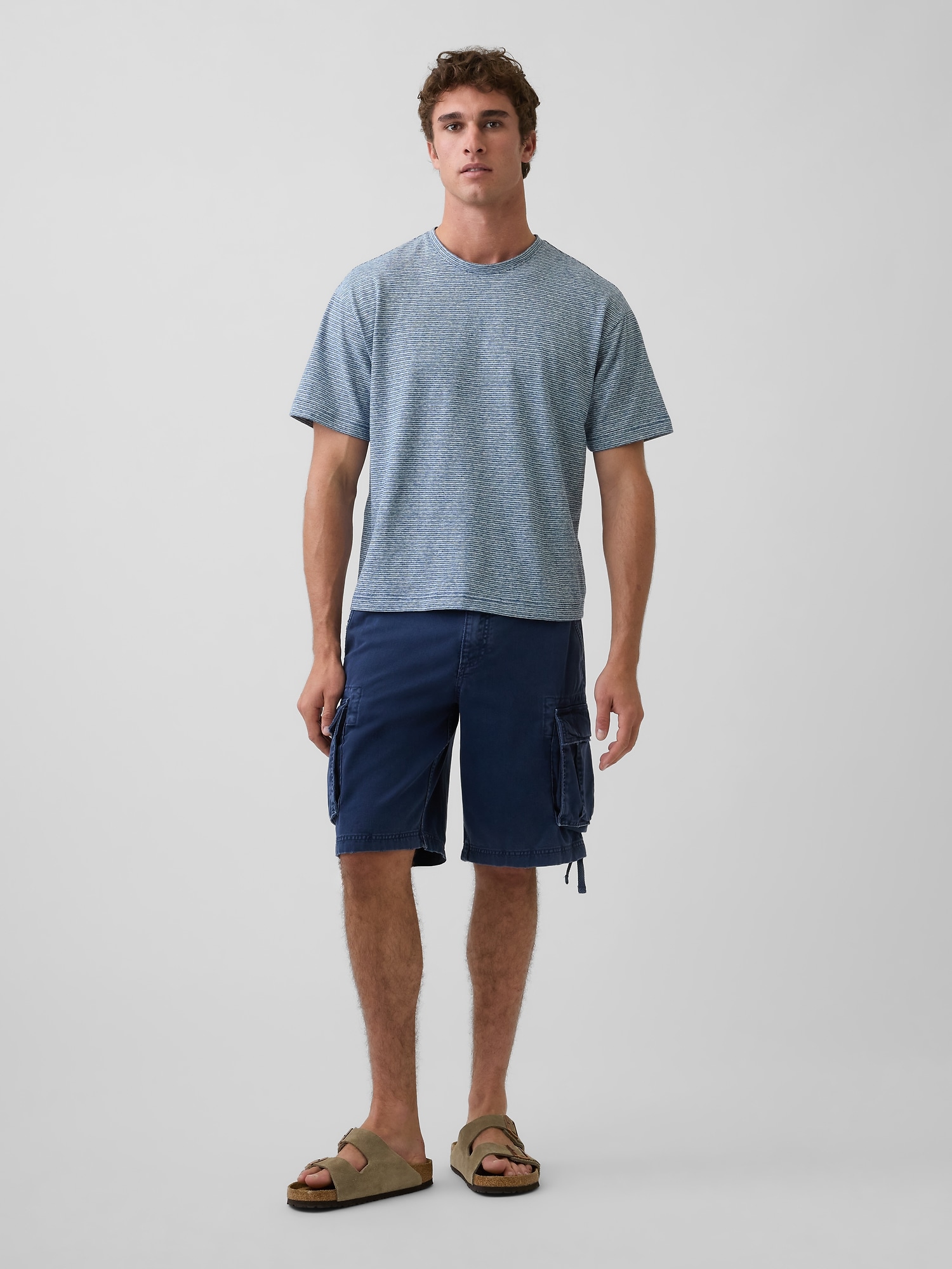 コットンリネン オーバーサイズ クロップドTシャツ-1