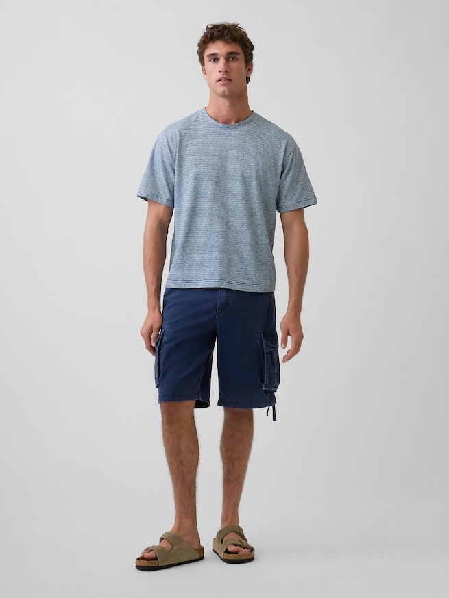コットンリネン オーバーサイズ クロップドTシャツ-1