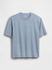 コットンリネン オーバーサイズ クロップドTシャツ-4