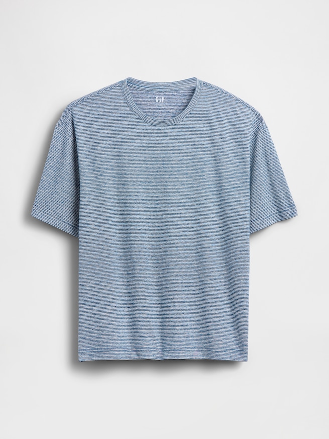 コットンリネン オーバーサイズ クロップドTシャツ-4