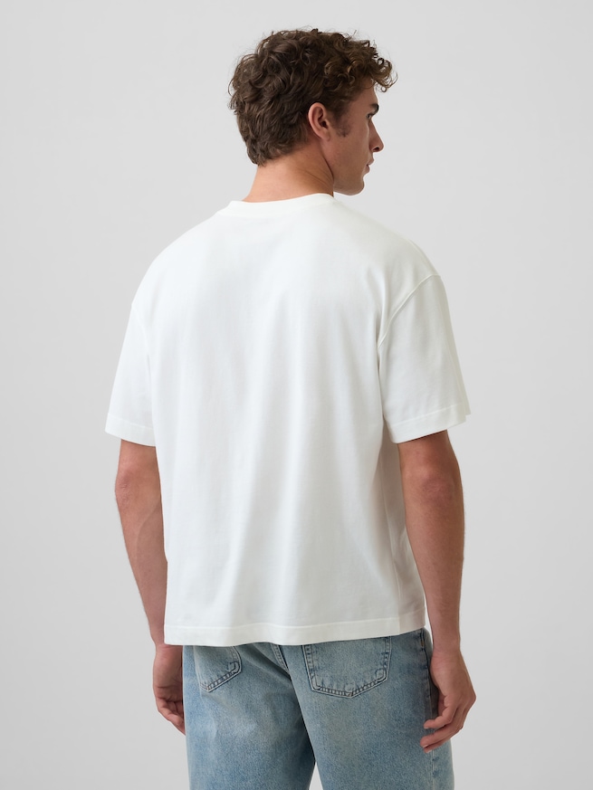 オーバーサイズ クロップド ポケットTシャツ-2