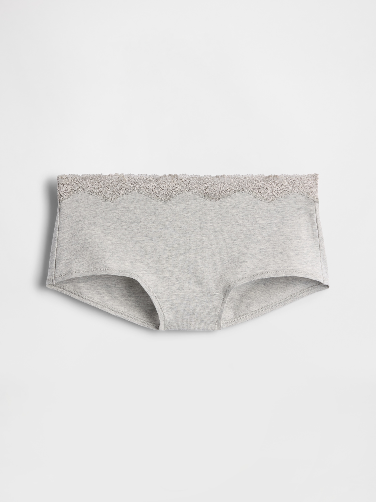 Organic Stretch Cotton Lace-Trim Shorty