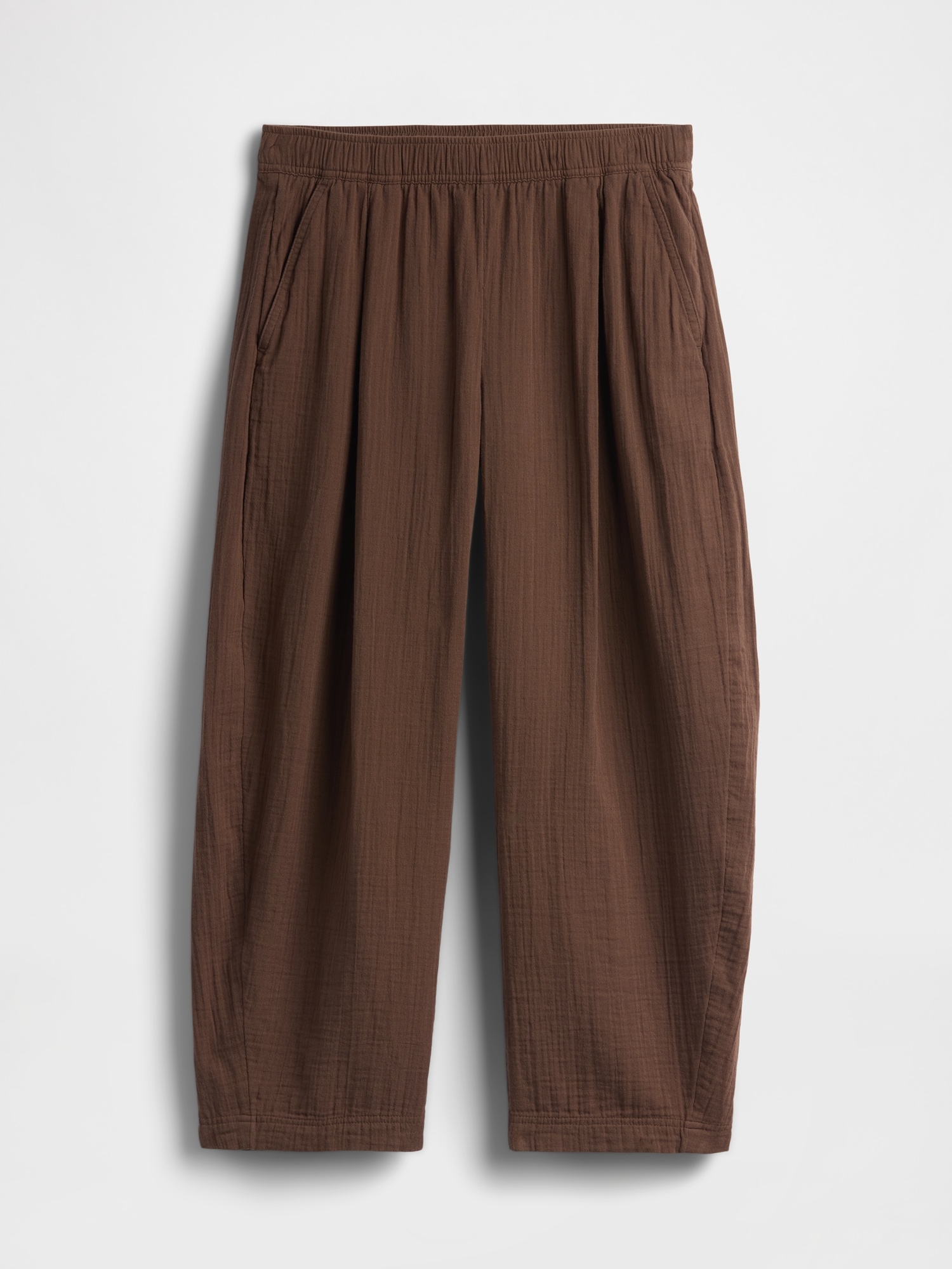 Cotton Gauze Easy Barrel Pants