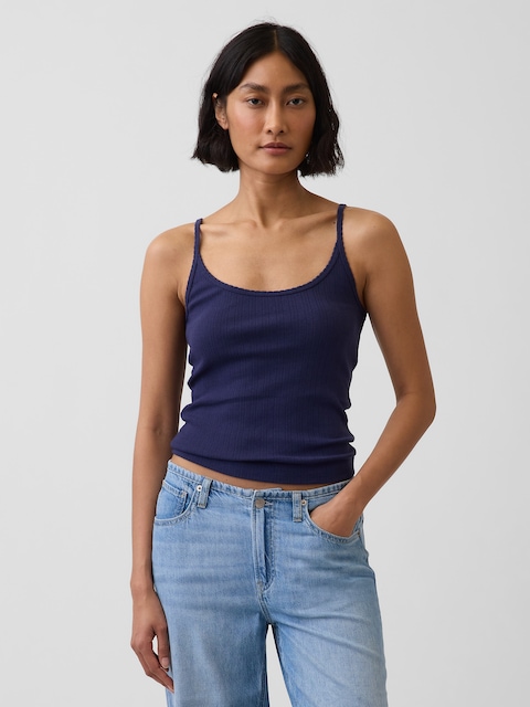 Pointelle Crop Cami