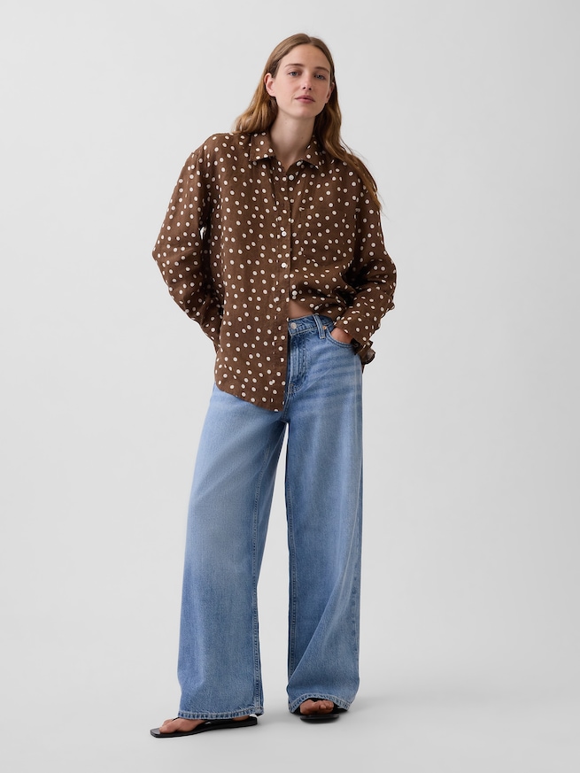 リネン100％ オーバーサイズシャツ-1