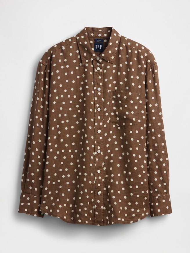 リネン100％ オーバーサイズシャツ-4