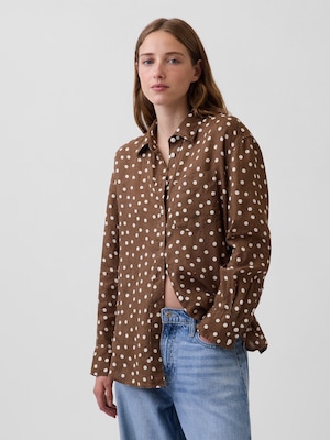 リネン100％ オーバーサイズシャツ