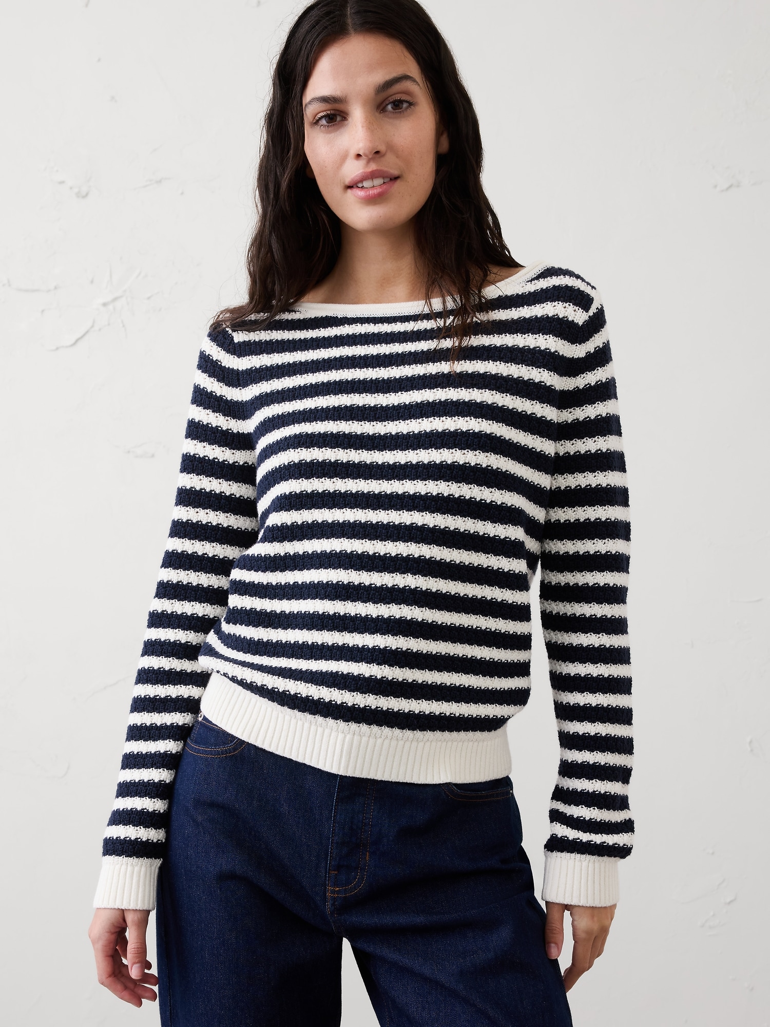 Boatneck Stitched Sweater