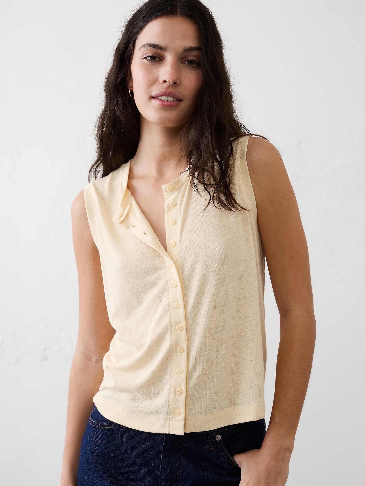 Linen-Blend Tank