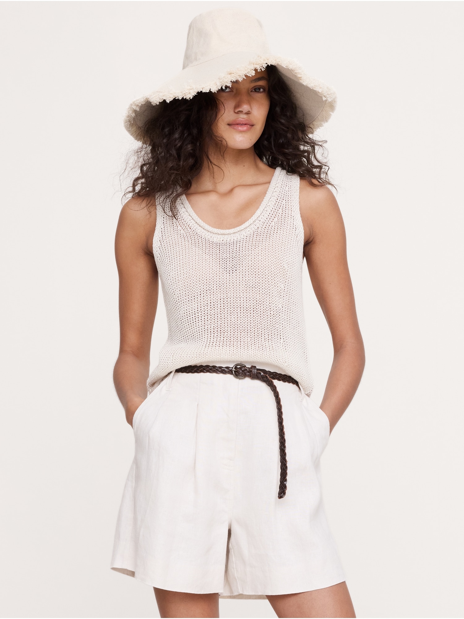 CAMISOLE EN TRICOT DE LIN CLASSIQUE