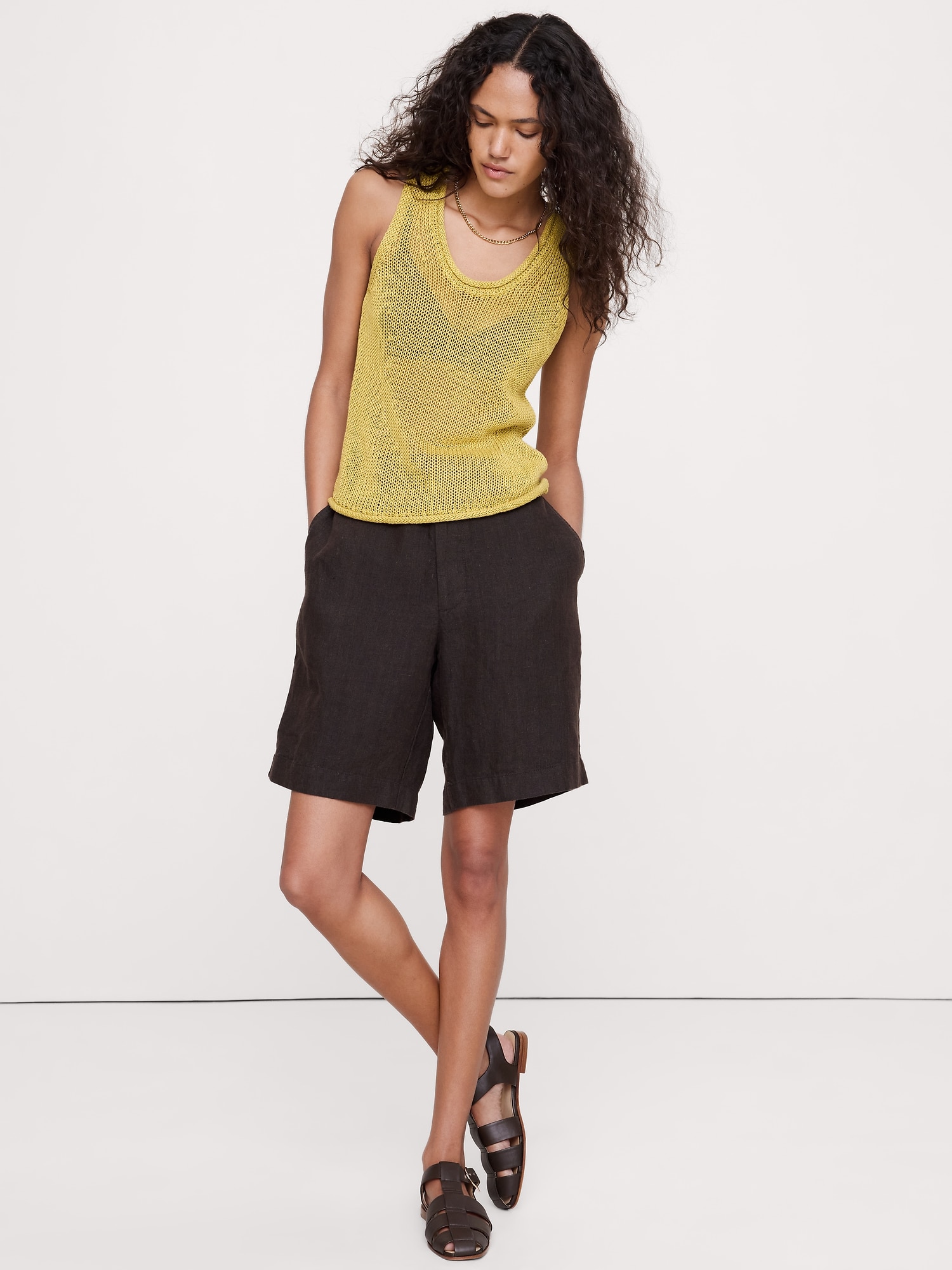 CAMISOLE EN TRICOT DE LIN CLASSIQUE