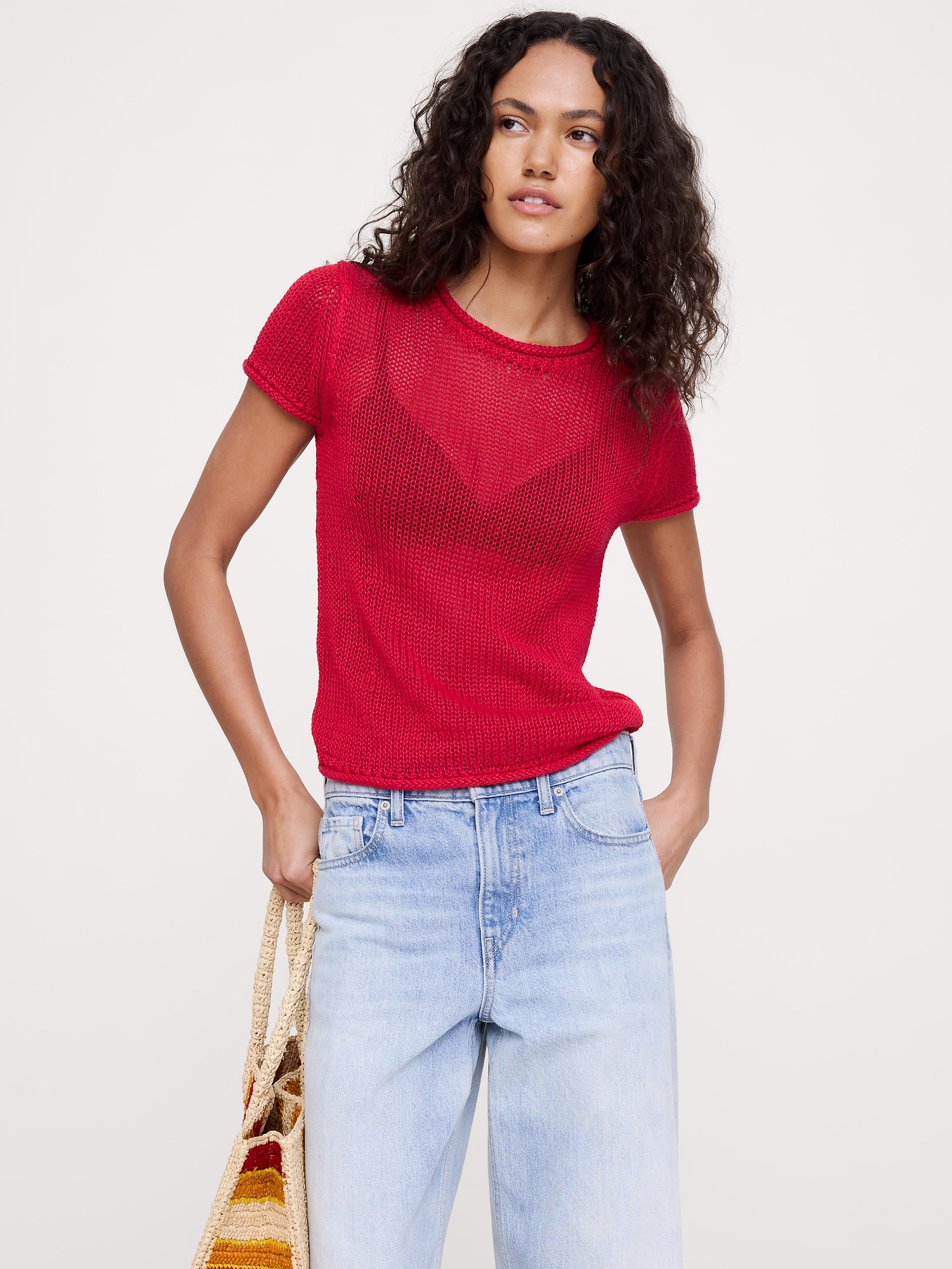 CHANDAIL À MANCHES COURTES EN LIN CLASSIQUE