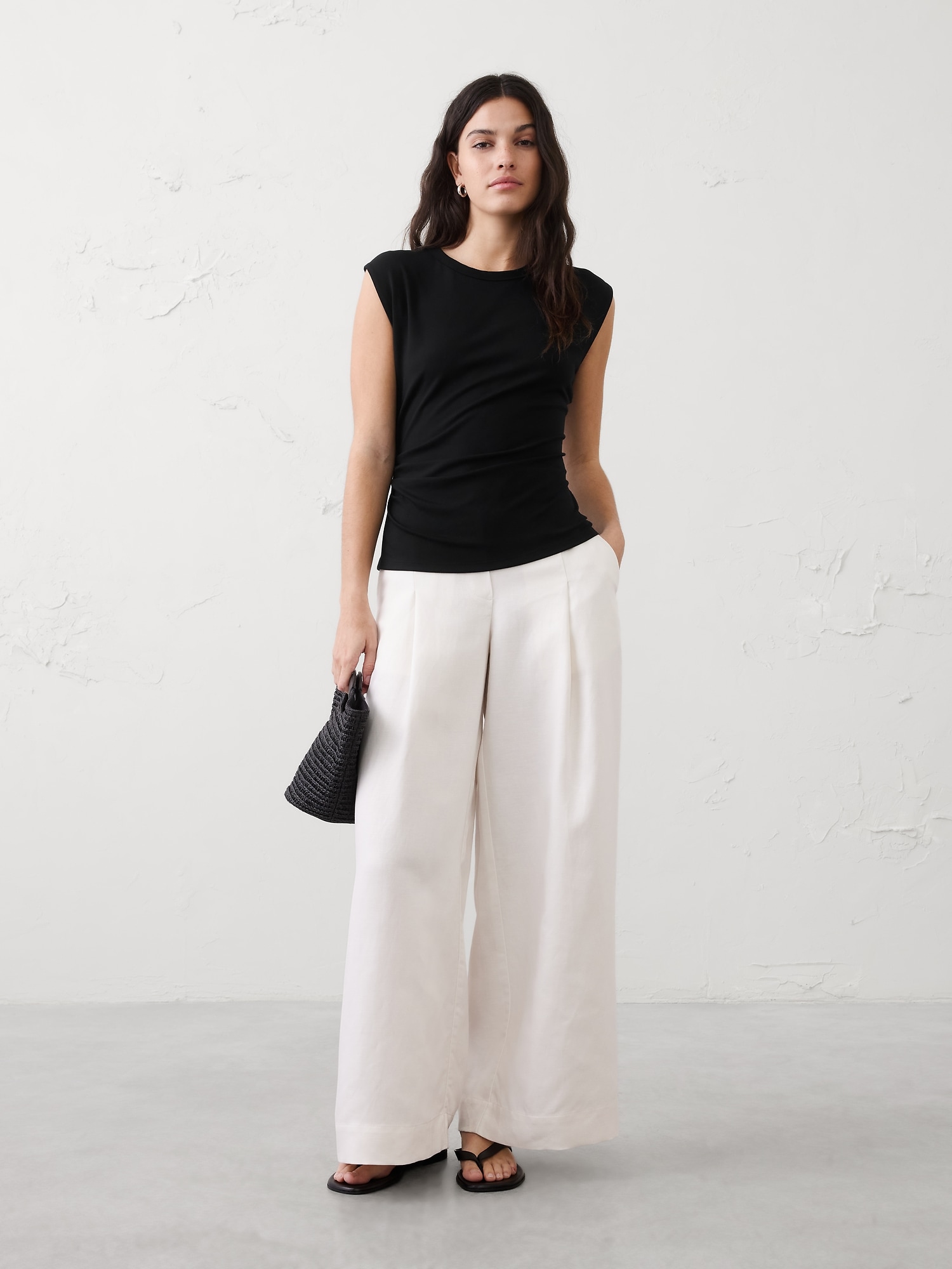 Soft Interlock Side-Shirred Top