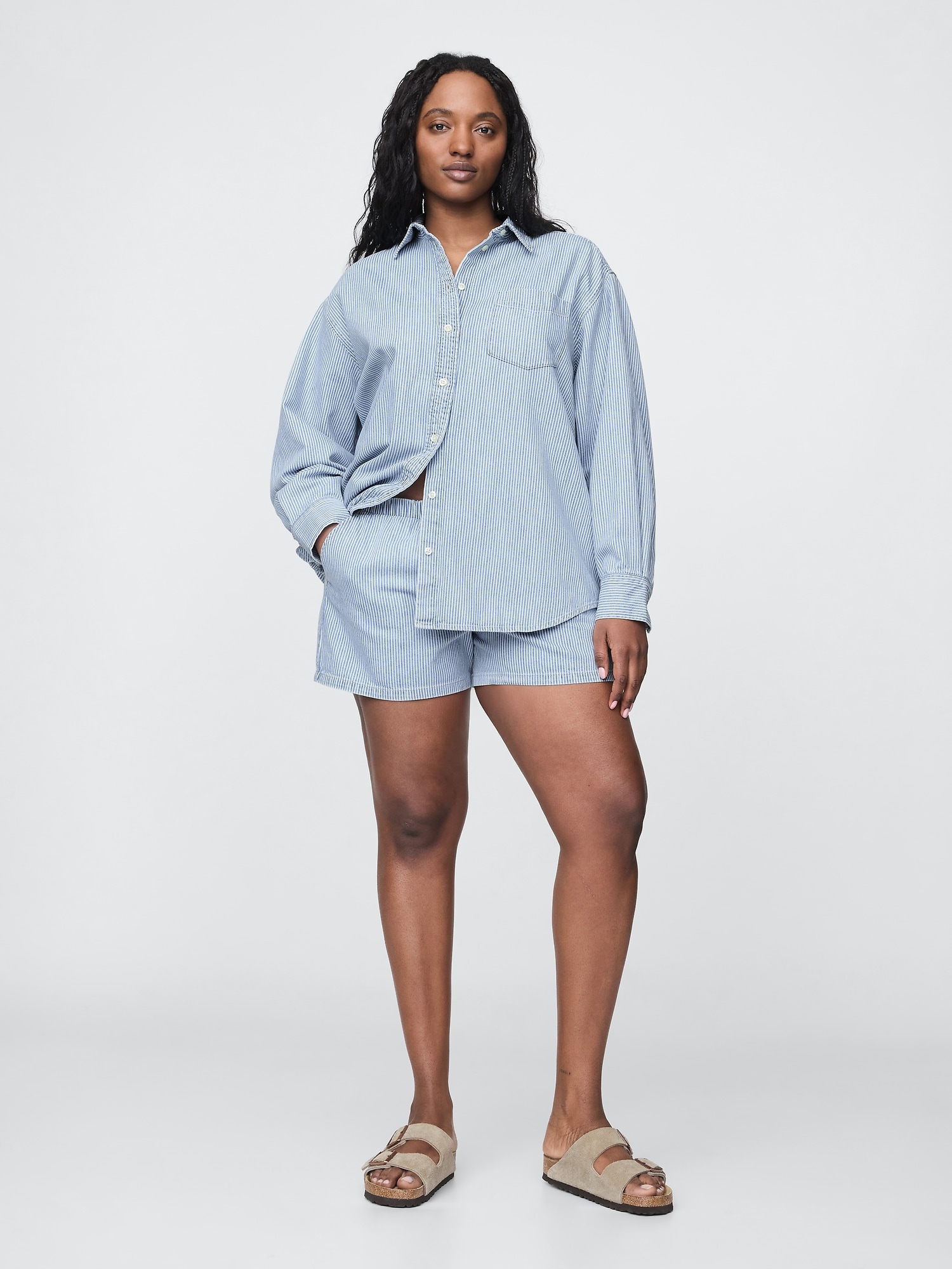 Denim Stripe Big Shirt